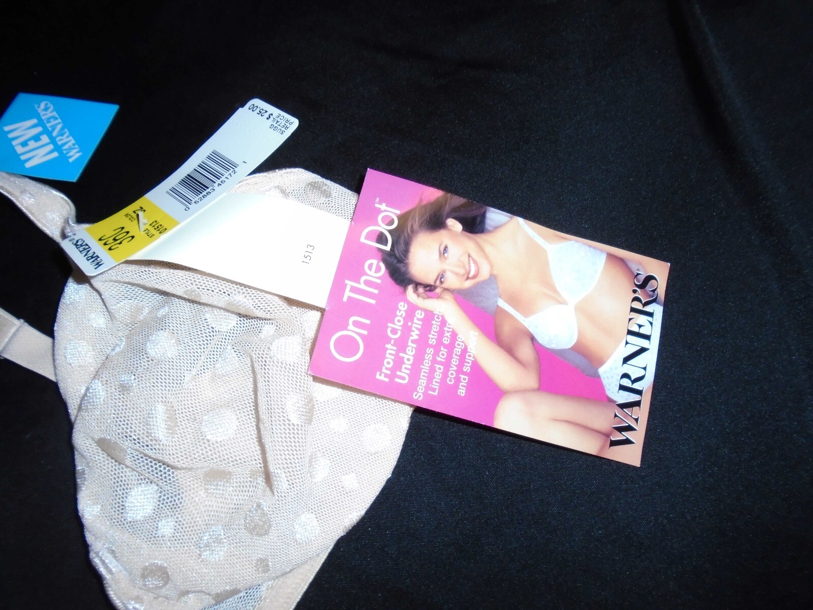 36C NWT Beige ON THE DOT Front Clasp Vtg WARNER’S Unlined U/W Bra #01513 36C