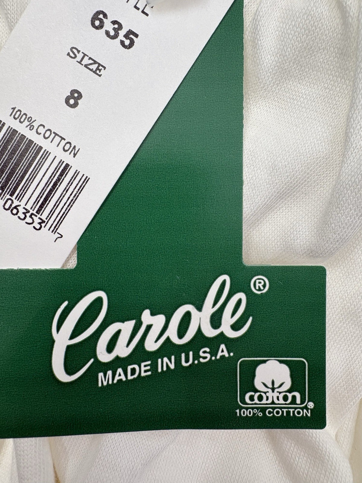7 Pr VTG 635 Carole Full Brief Panties Sz 8 White 100% Cotton High Waist 80s USA