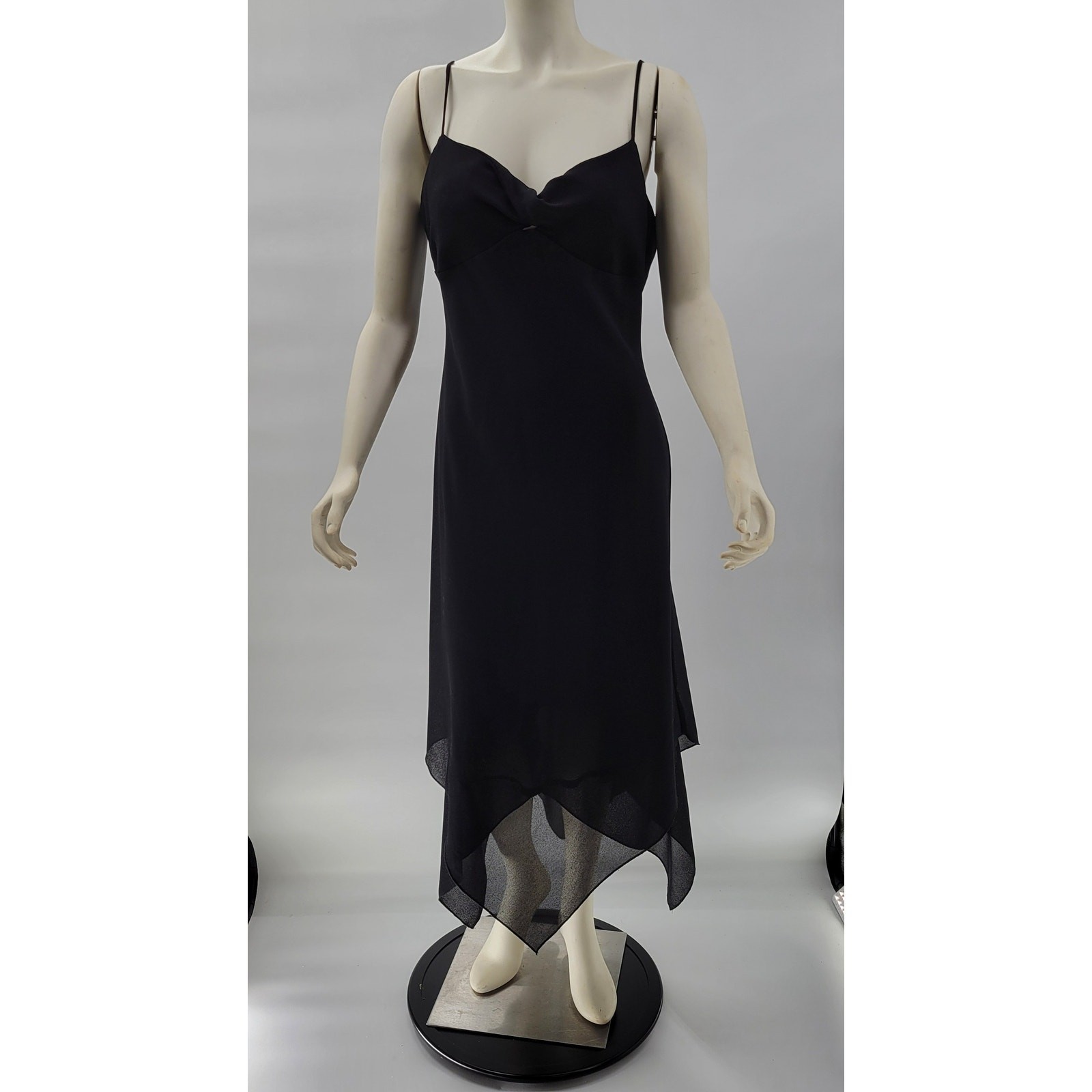 VTG Formal Dress Womens 14 Black Sheer Asymmetrical Hem Whimsigoth Fairy Goth
