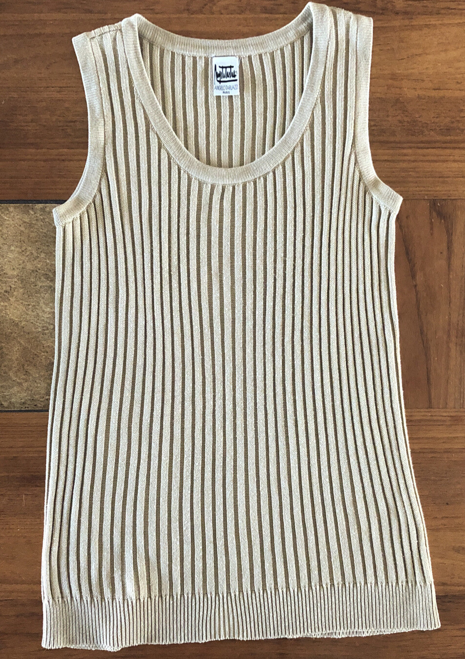 Vintage Angelo Tarlazzi Paris Knit Sweater Tank Tunic Silk Blend S/M Excellent