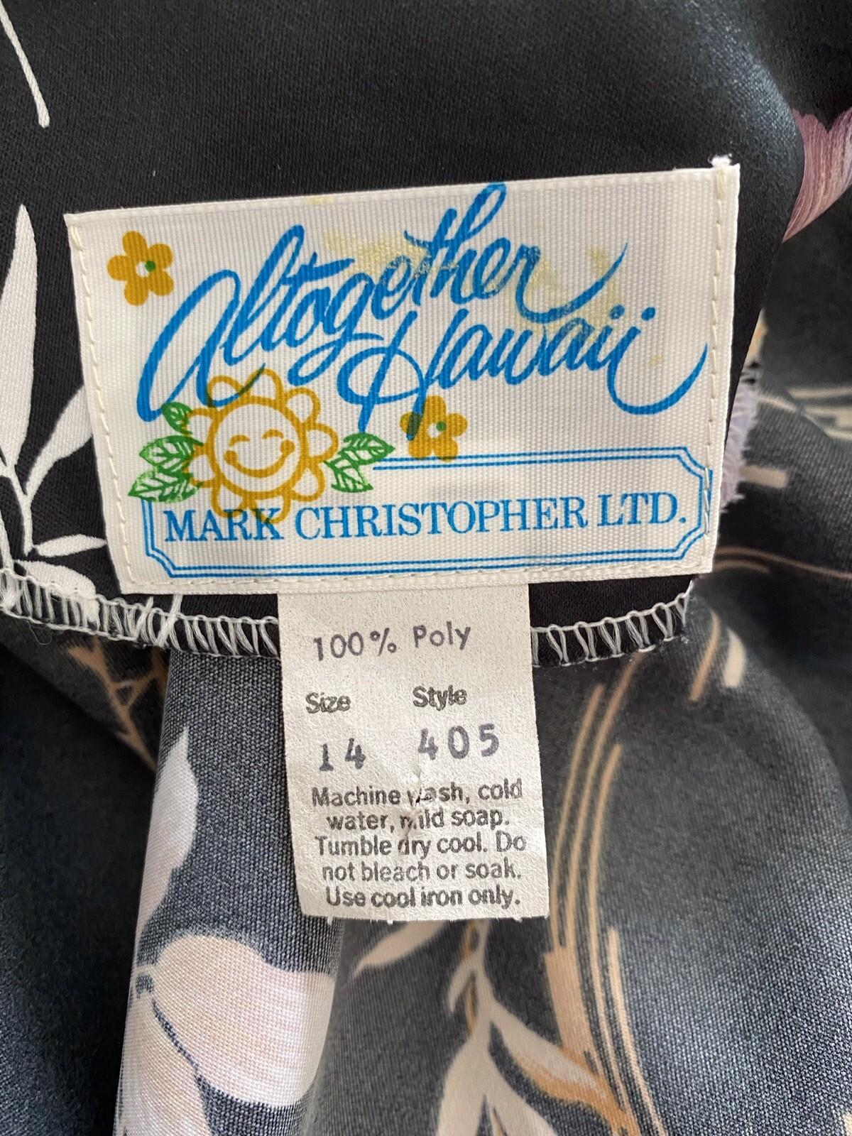 Vintage Black Floral Mark Christopher Altogether Hawaii Maxi Sundress Set 14