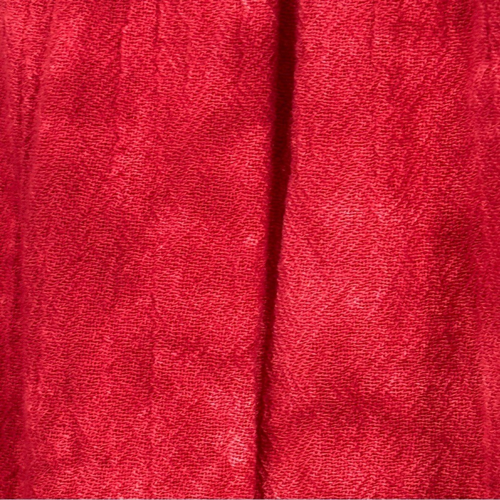 Cotonways Vintage Textured Pull On Pants Elastic Waist Boho Resort Cottagecore