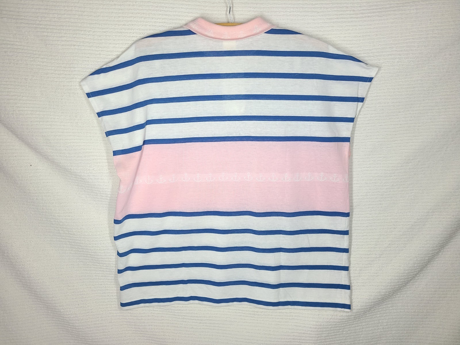 Vintage Womens Polo Shirt 1990s L XL Oversize Pink Stripes Jantzen Tennis Sports