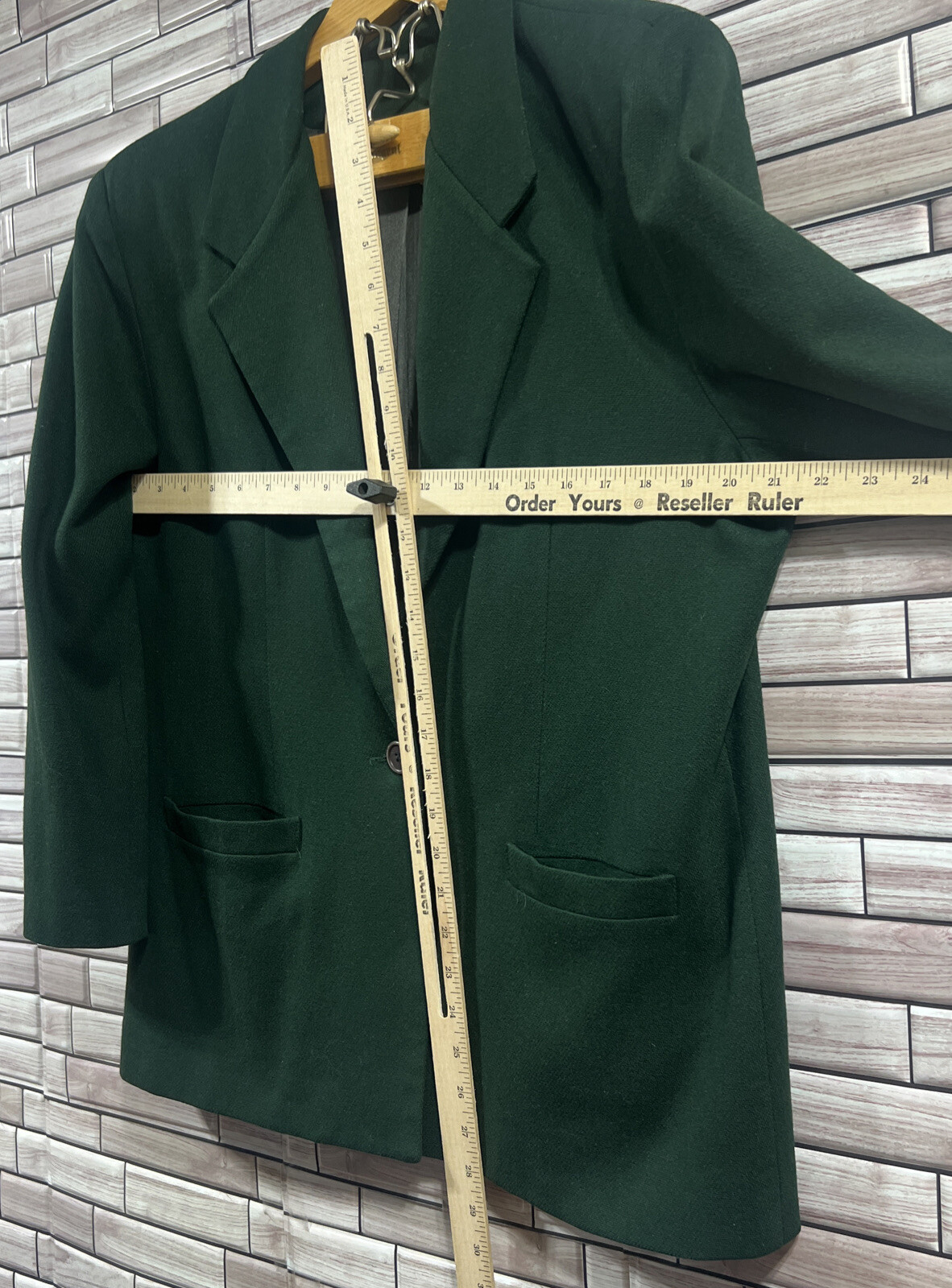 Wardrobe Maker 100% wool womens green jacket blazer pleated skirt 80s Vintage