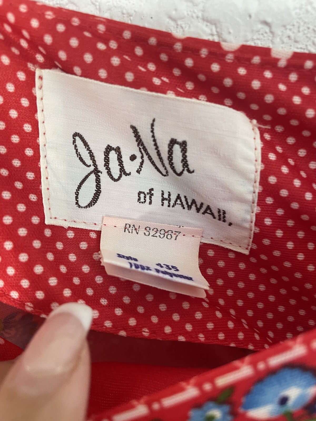 Vintage Ja-Na of Hawaii Women’s RED Floral Dress Maxi Long Polka Dot SIZE 9 Jana