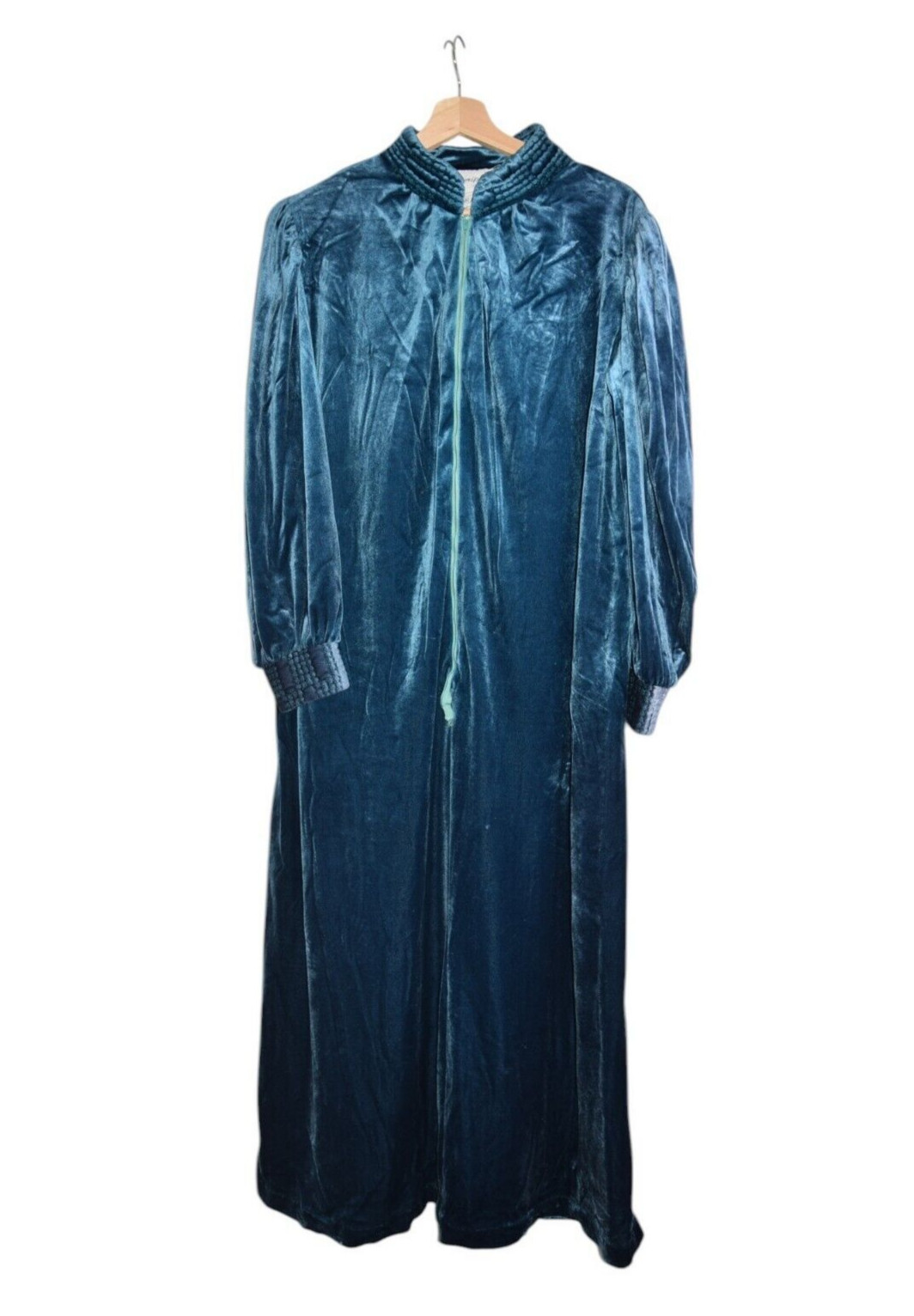 Vintage Periphery Dress Womens 4 Blue Velour Loungewear House Saks Fifth Ave