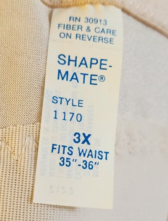 VTG Shape-Mate Firm Control Waist Trainer Satin Nude Shapewear Corset Belt Sz 3X