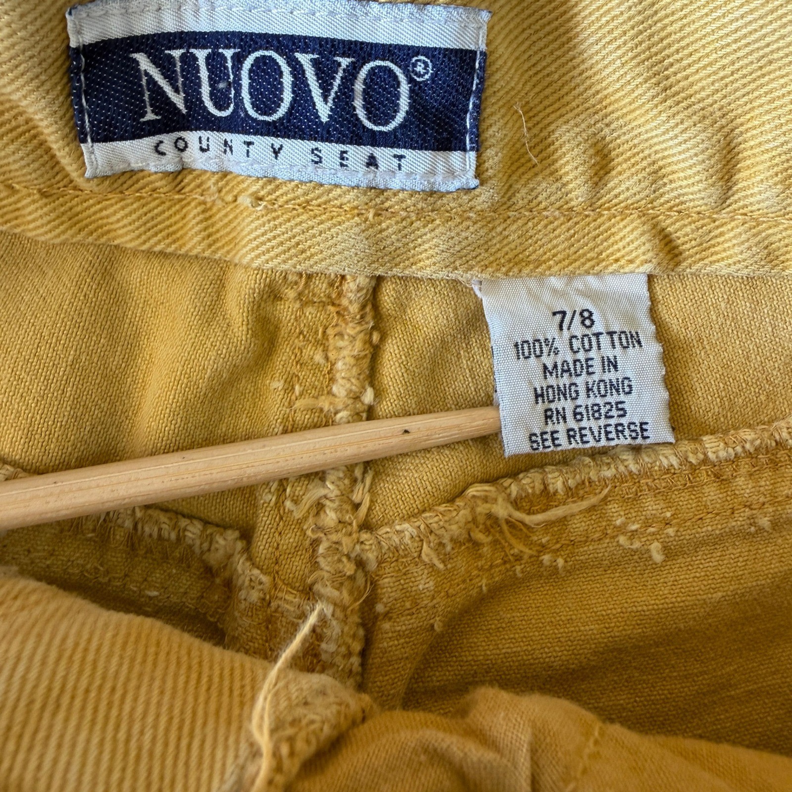 Vintage Nuovo County Seat Mustard Yellow High Waisted Tapered Denim Pants 7/8