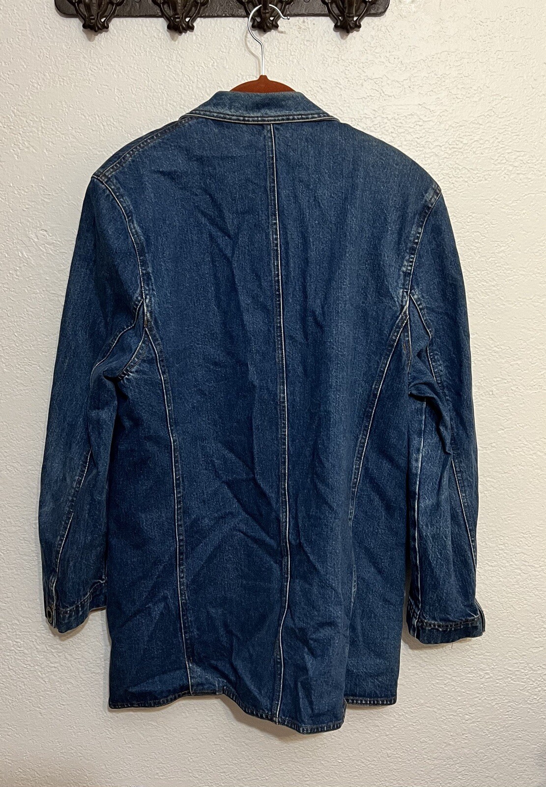 Harve Bernard Vintage Denim Jacket Coat Monogrammed Logo