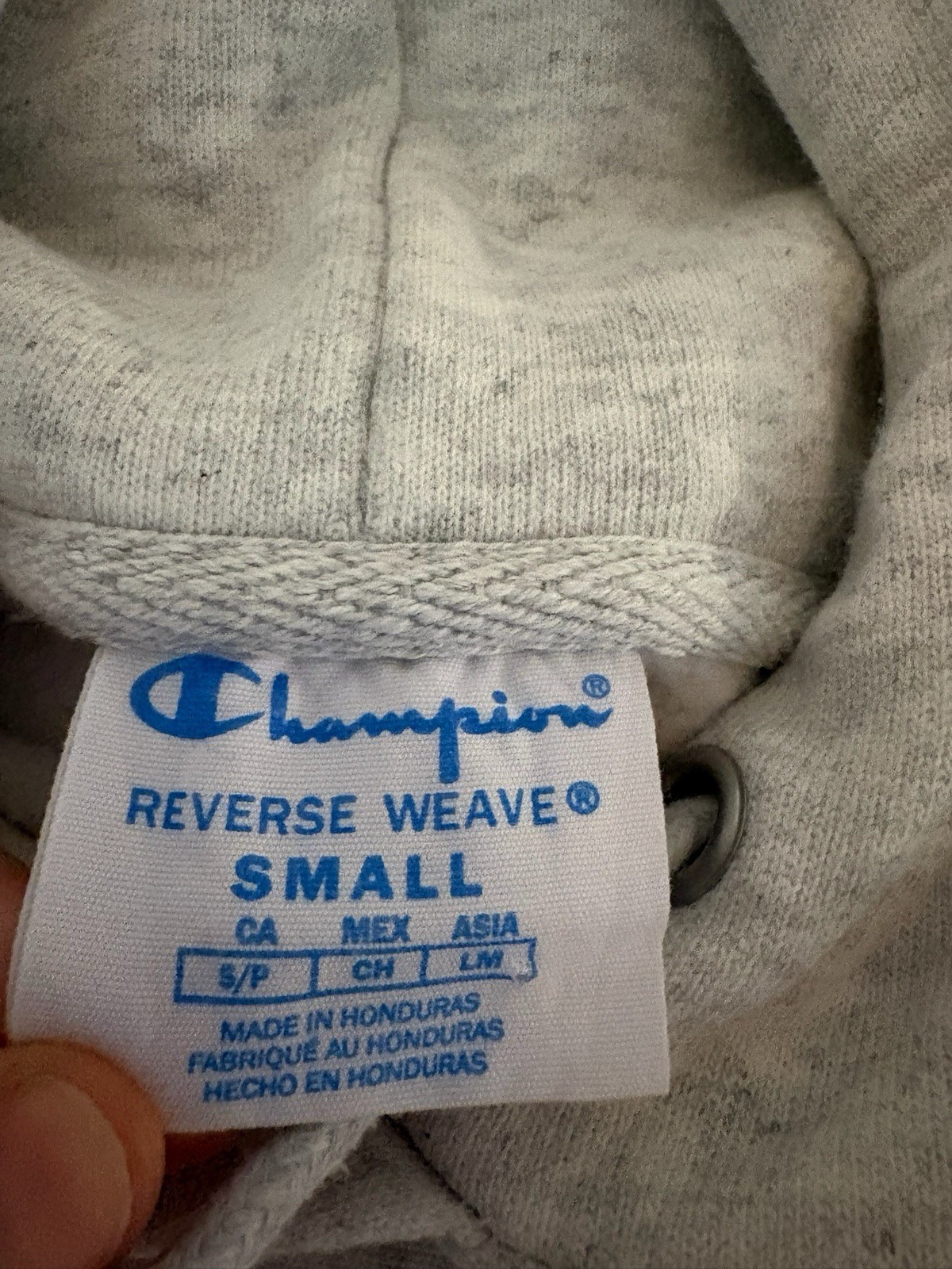 Vintage Champion Reverse Weave Heather Grey Hoodie Mens/Womens Small (A16)