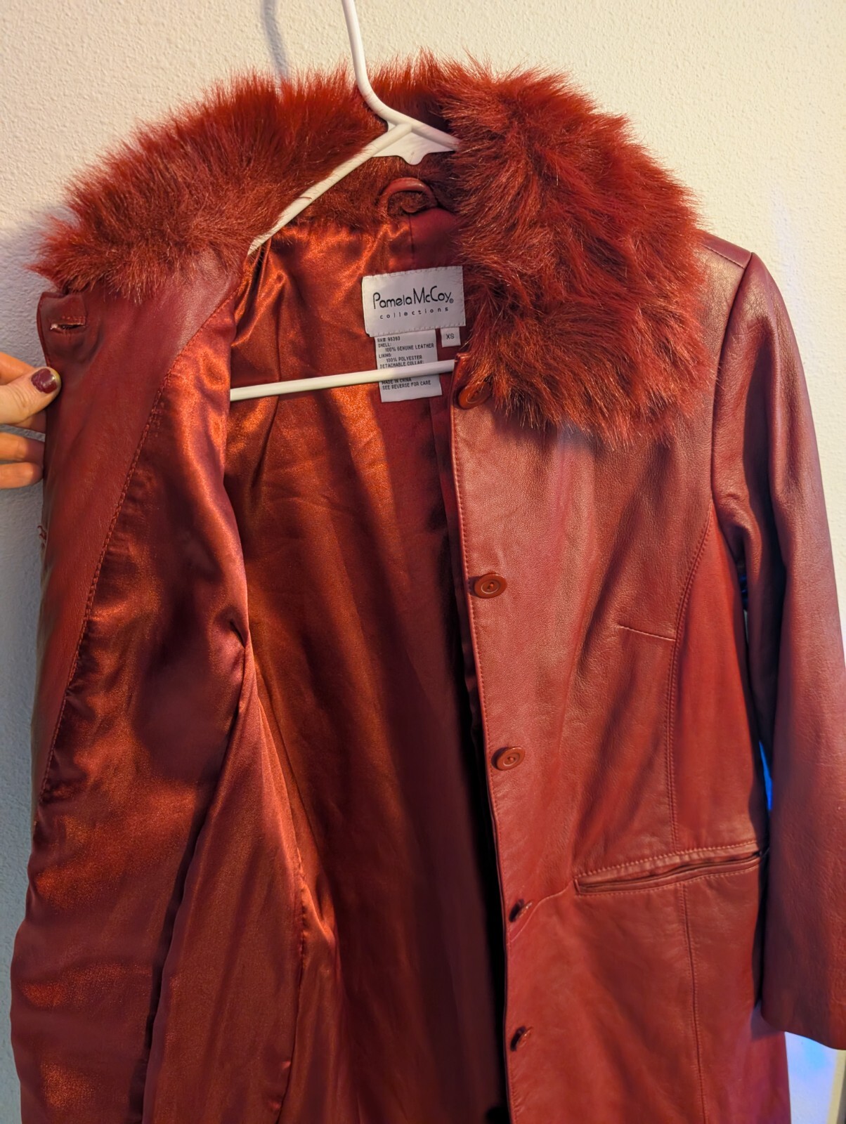 Pamela mcCoy Leather Coat