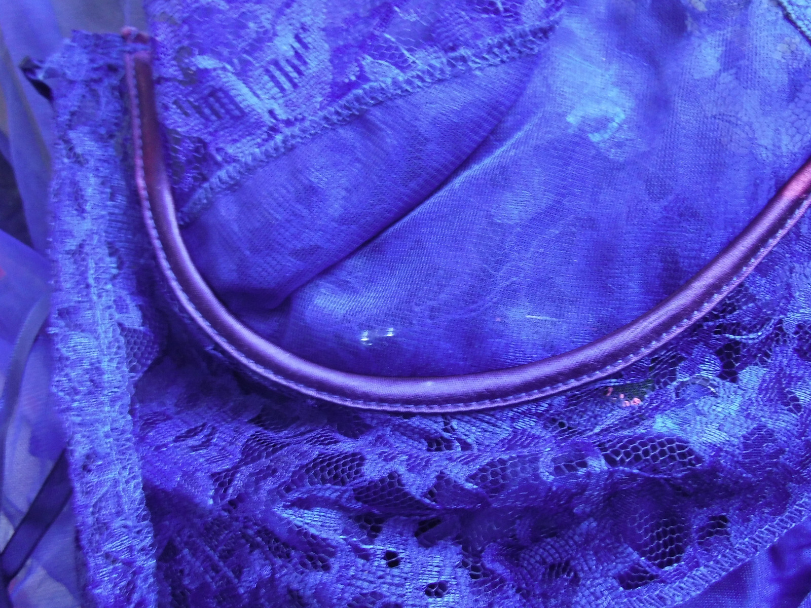 Frederick’s Of Hollywood VNTG 90’s New W/Tags Sapphire Blue Lace/Sheer Teddy Lg.