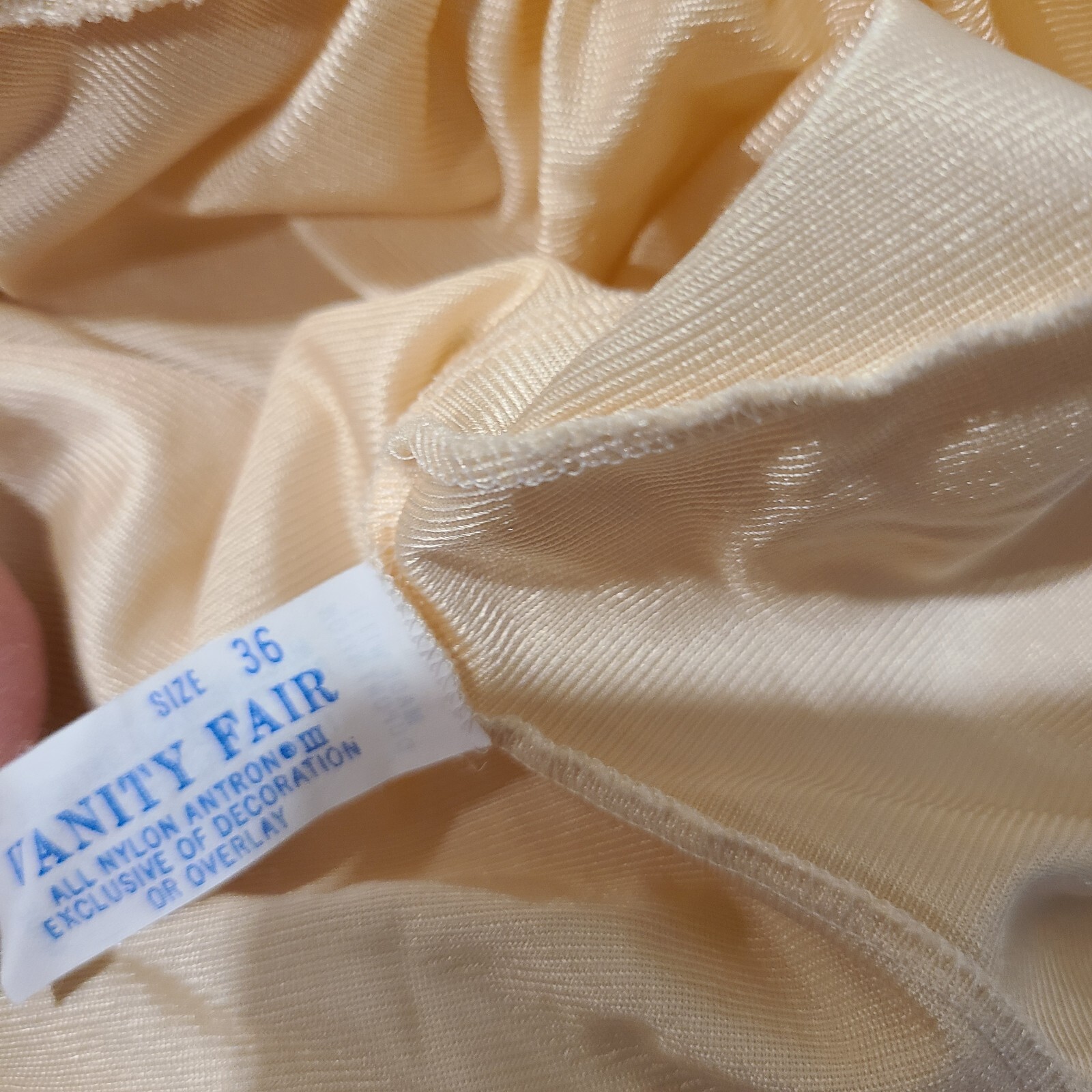 Vanity Fair Womens-Size 36 Nylon Camisole Cami Tank Lace Trim-Nude-Champagne