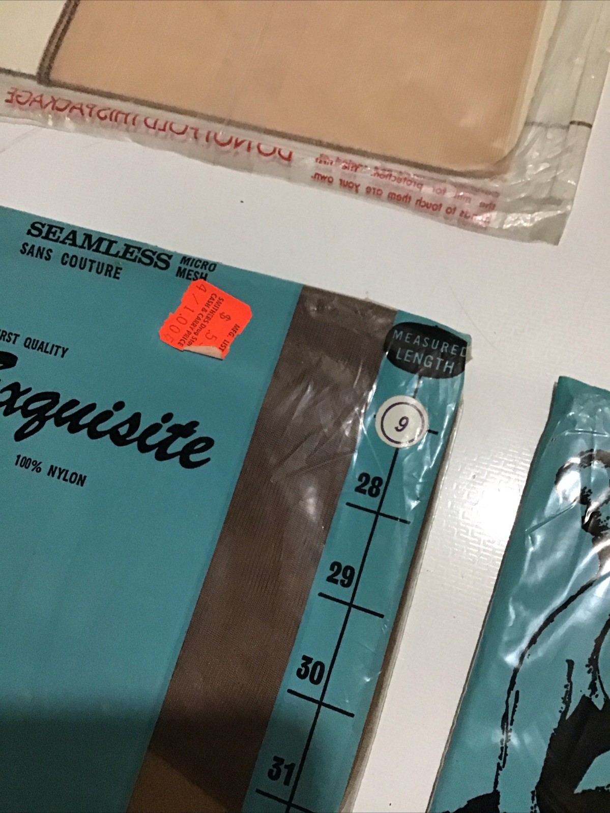 Vintage FIRST QUALITY Nylon Stockings Lot X4 NOS Size 9 1/2 Seam Free 15 Denier