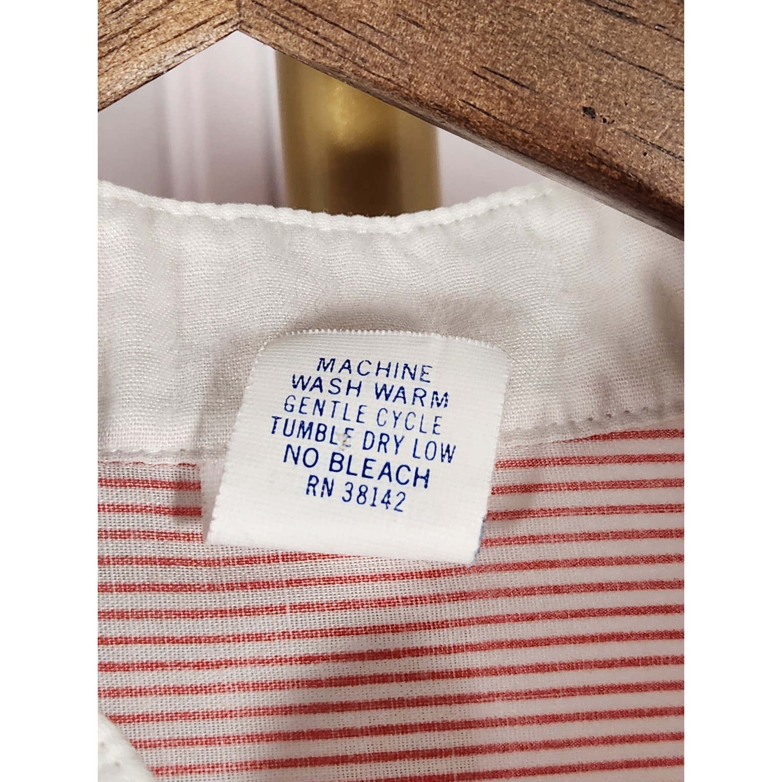Vintage 1950s Jodie Arden Womens Red Pinstripe Sleep Shirt Tunic Size Small