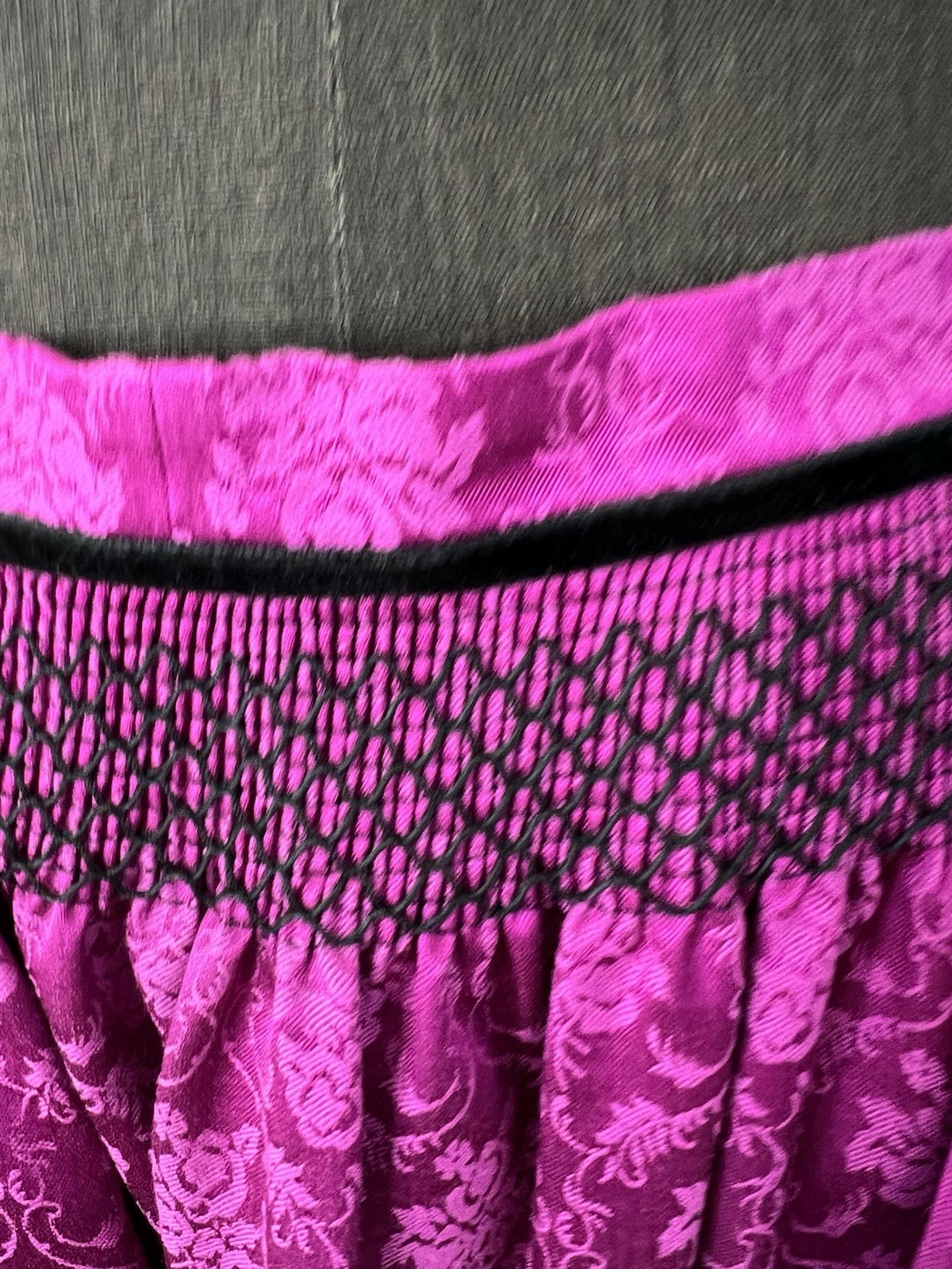 2 Skirts x Dirndl~1 Purple Damask w Lace~1 Embroidery Roses Dots Eyelets~S or M