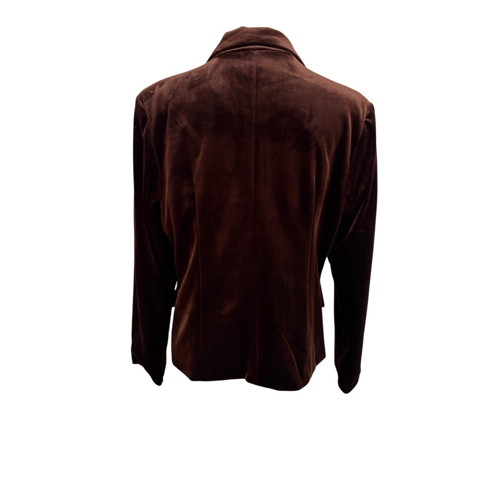 Vintage 90s Alyn Paige Velvet Blazer S Brown Gold Button Lined Jacket Preppy