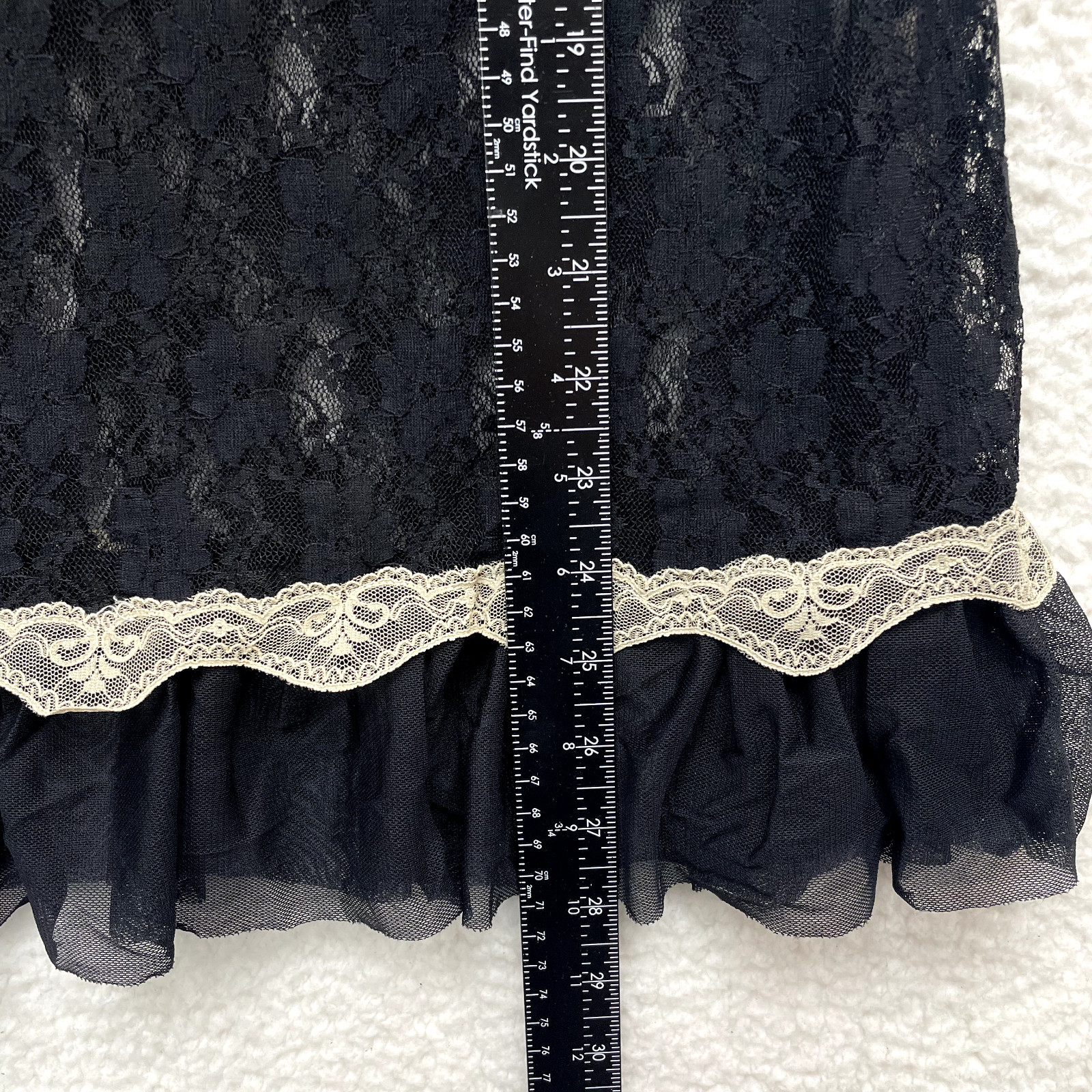 Y2K Vintage Babydoll Slip Dress Medium Black Lace Mesh Sheer Padded Cupped Sexy
