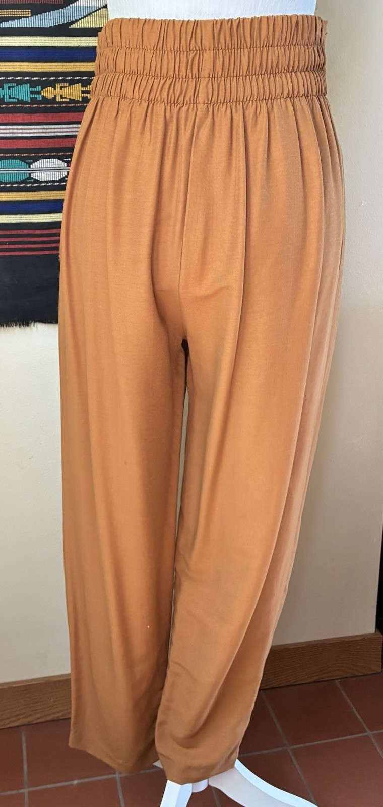 Vintage 90s Tarazzia Brown Pleated High Waisted Tapered Rayon Pants size S