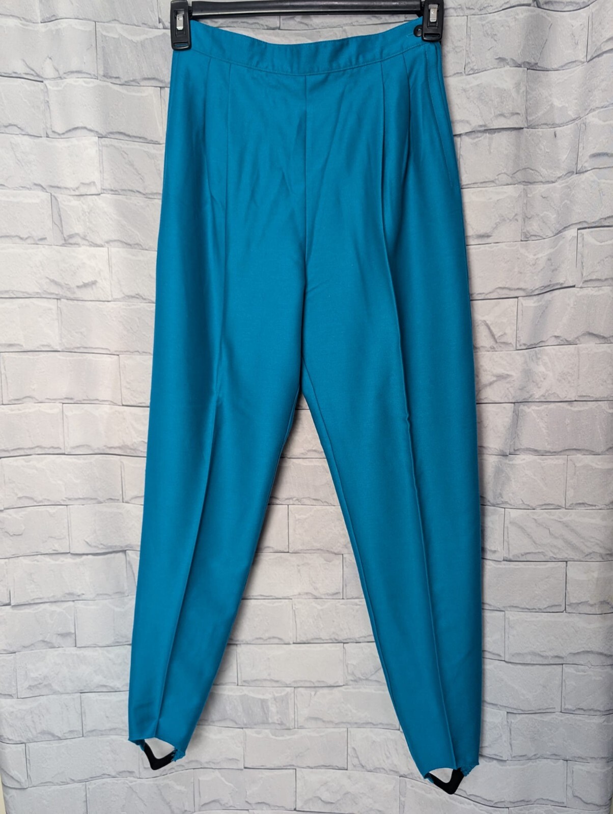 Suburbans Women’s Vintage Lot Of 2 Stirrup Pants Deep Aqua Blue & Solid Black
