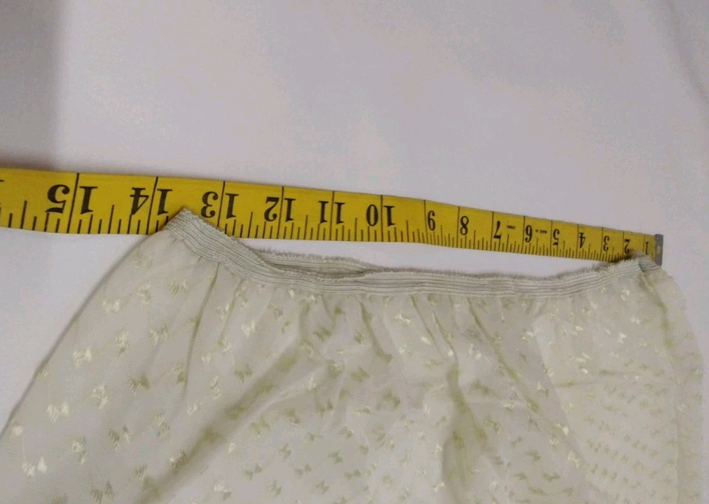 Lace Skirt Slip Chartreuse 50s Nylon Sheer On Mint White Lace Medium VINTAGE