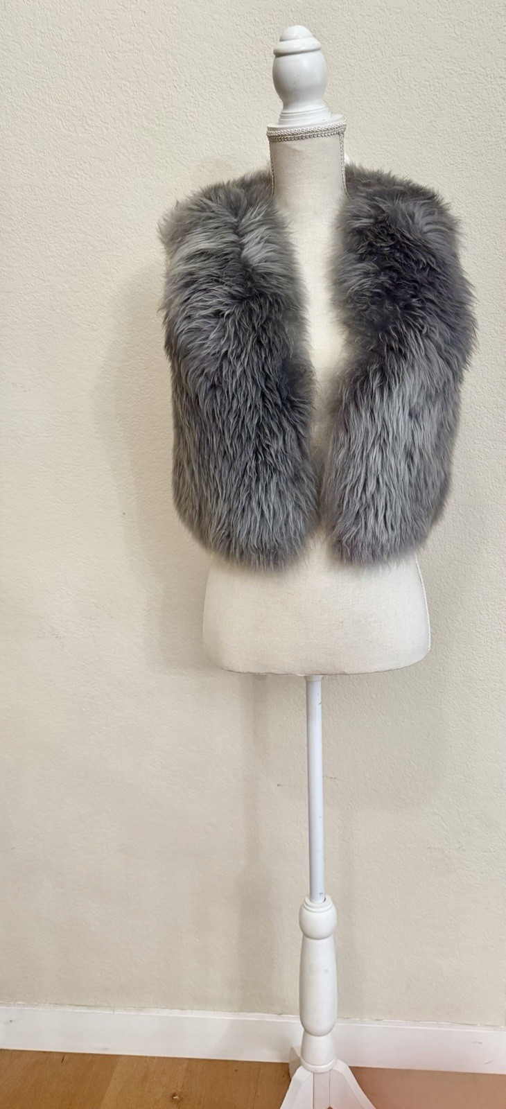 Vintage Real Fur Grey Vest Small Polar Port Fur & Traders