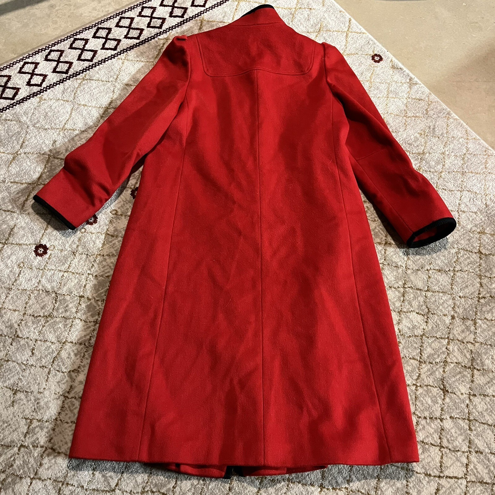 Vintage Worumbo a Stevens Fabric Fashioned by Jill Jr. 100% Wool Red Pea Coat