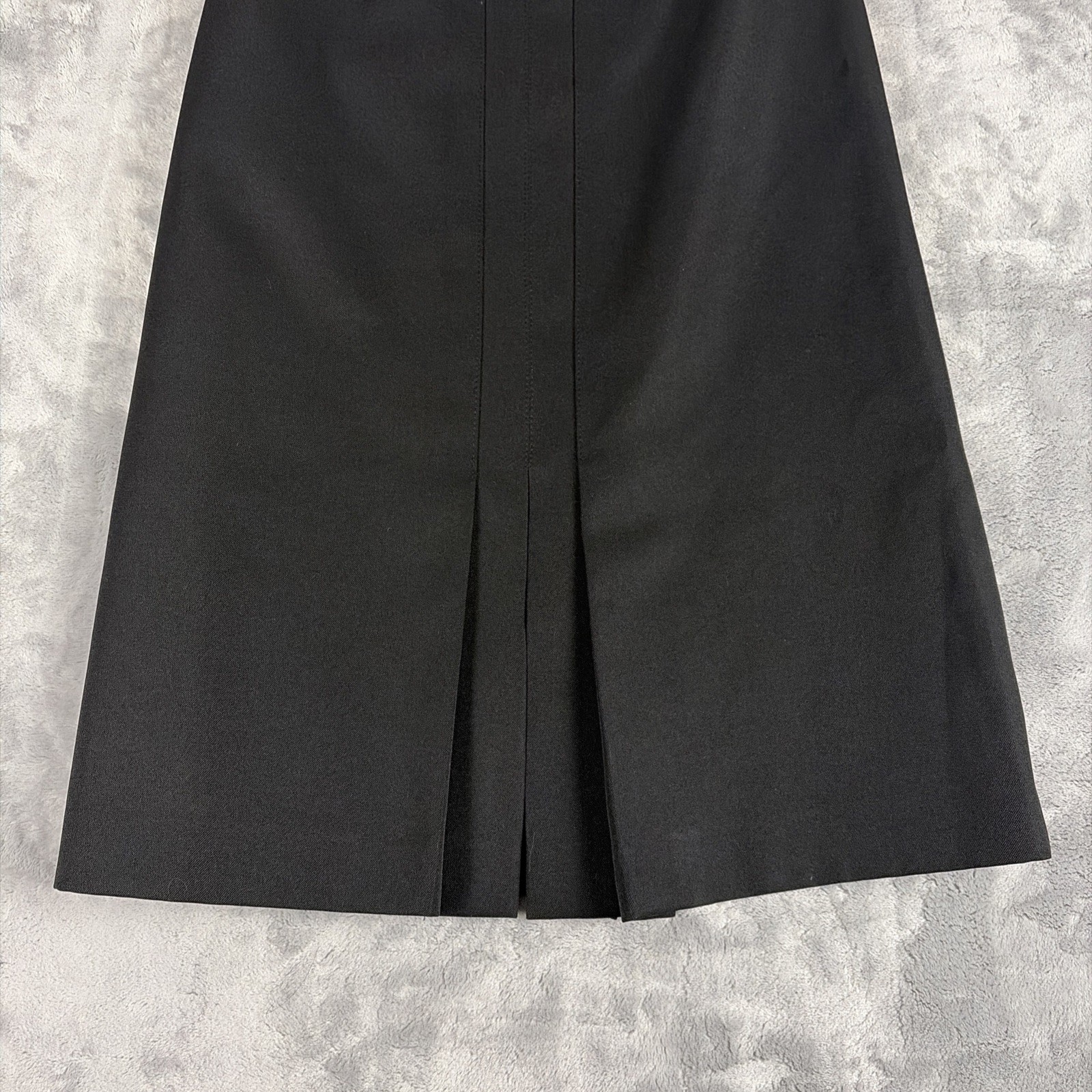 Vintage Union Made Pan-her Black Pleated Back Zipper A Line Skirt Size 7/8