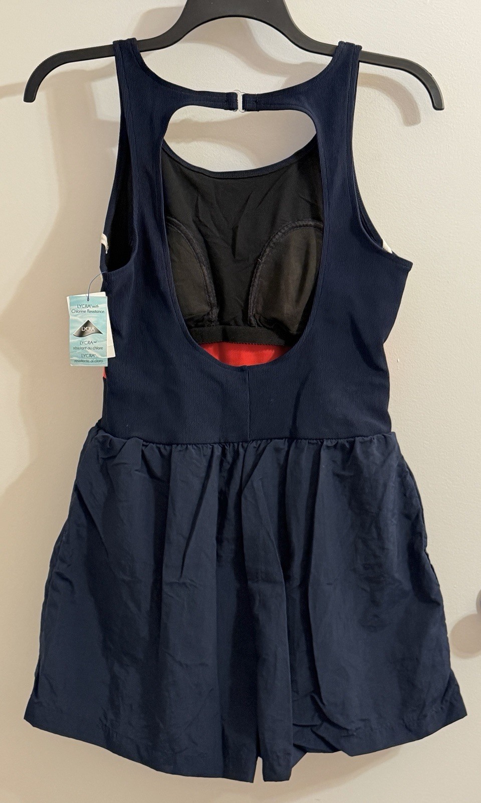 JCPENNEY VINTAGE NEW SWIMSUIT BATHING SUIT 16 RED WHITE BLUE NWT SHORTS LOOK WOW