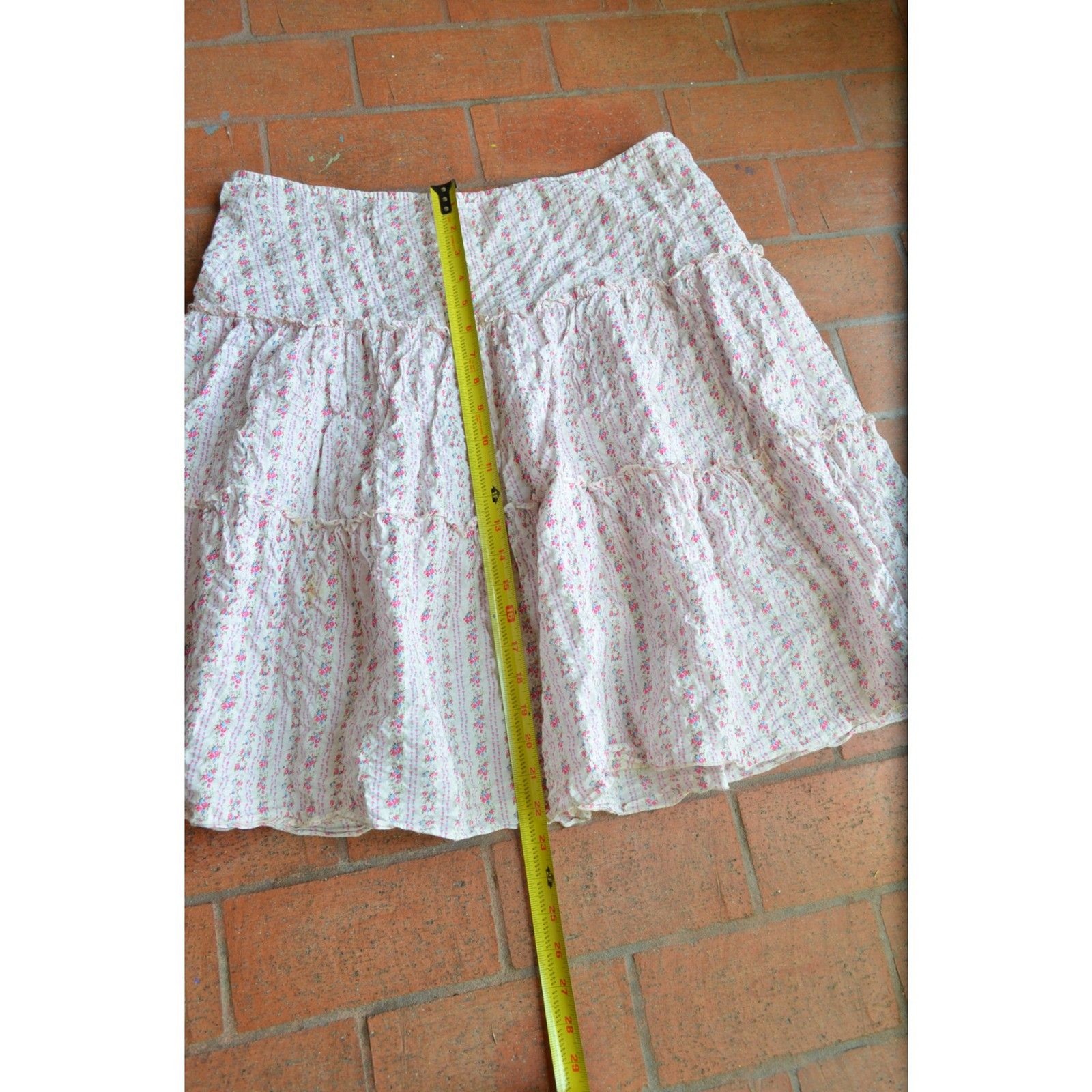 Y2K Mossimo Pink Tiered Ruffle Mini Skirt Boho Coquette – XL