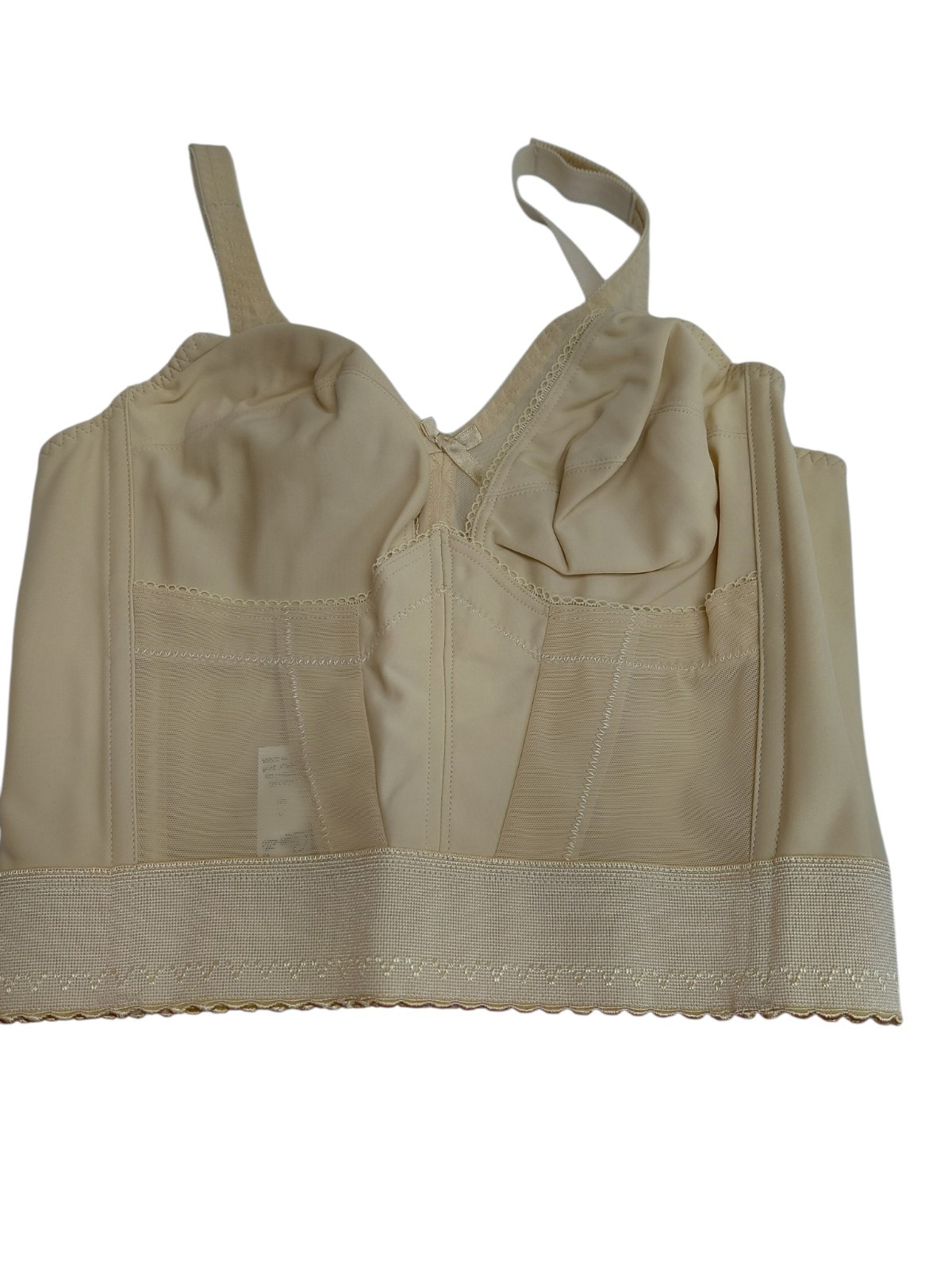 Vintage Crown-nette Longline Beige Bra Size 36B