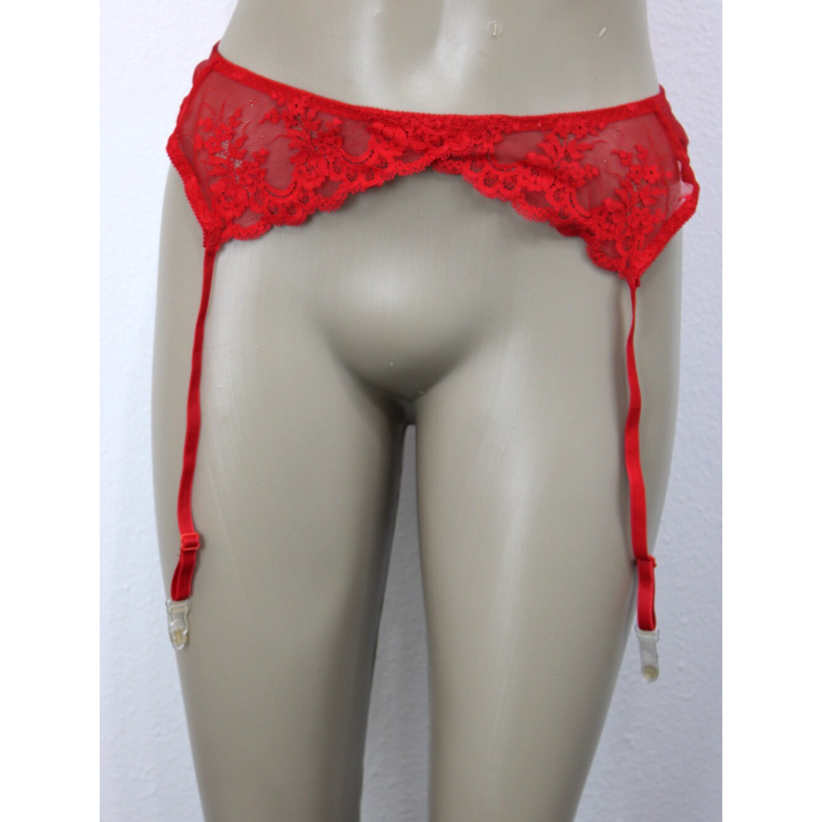 Vintage LILY of FRANCE Red Lace Garter Belt Size L