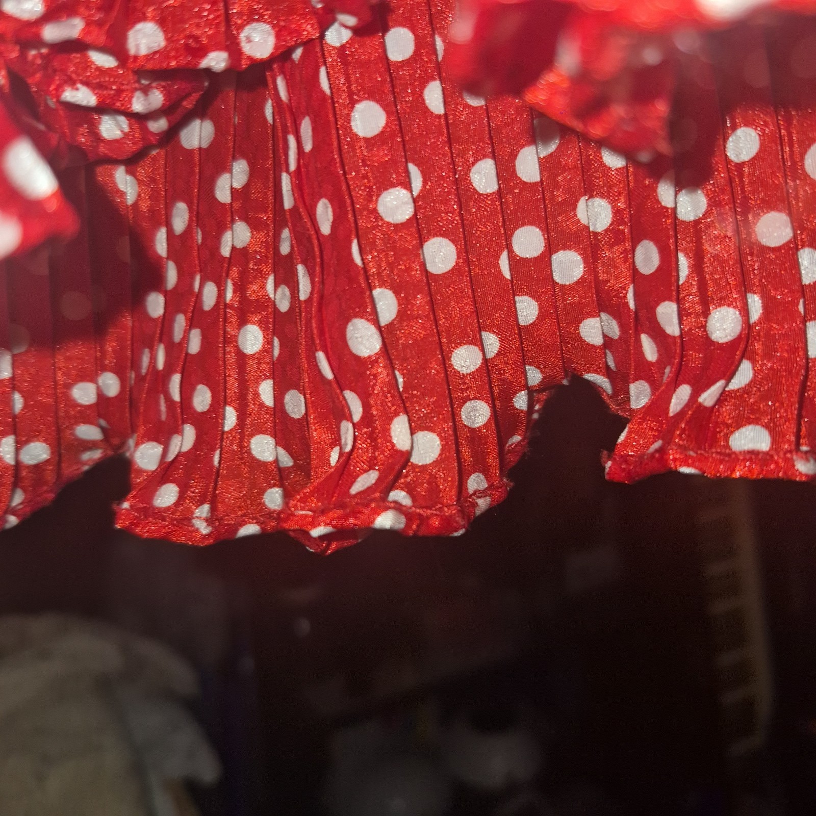VTG 80s Susan Freis Red Polka Dot Maxi Dress Smocked Waist Puff Sleeve Medium M