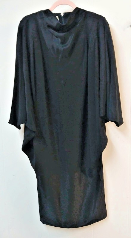 VTG 80s DAYMOR Couture Black Dress 12 Hong Kong Dolman Batwing Cocktail Formal