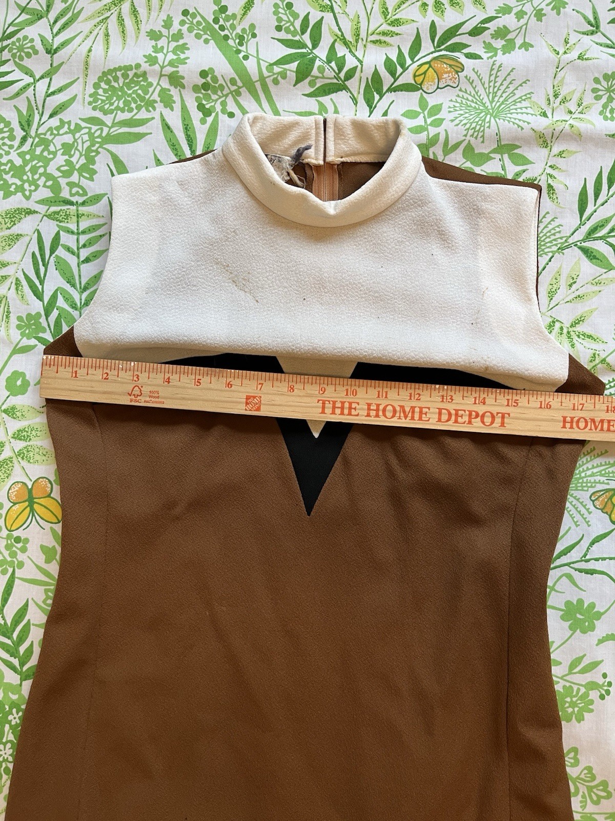 Vintage Empress Of Dallas Pleated Brown Cheerleader Sleeveless Dress, Medium