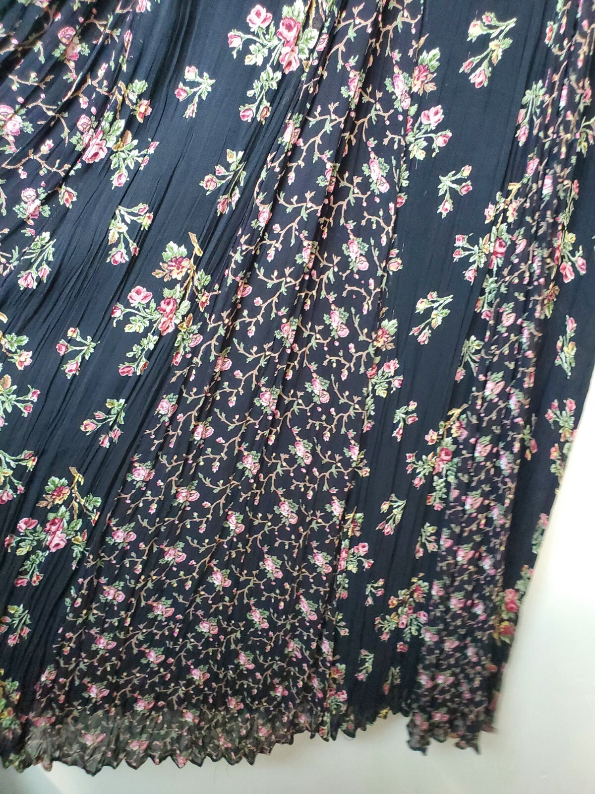 Vintage 90s STARINA Dress Women’s Small Floral Long Maxi Black Prairie 1990s