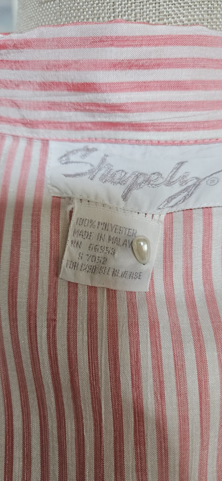 Vintage 1980s Pink And White Striped Blouse By Shapely As Pictured