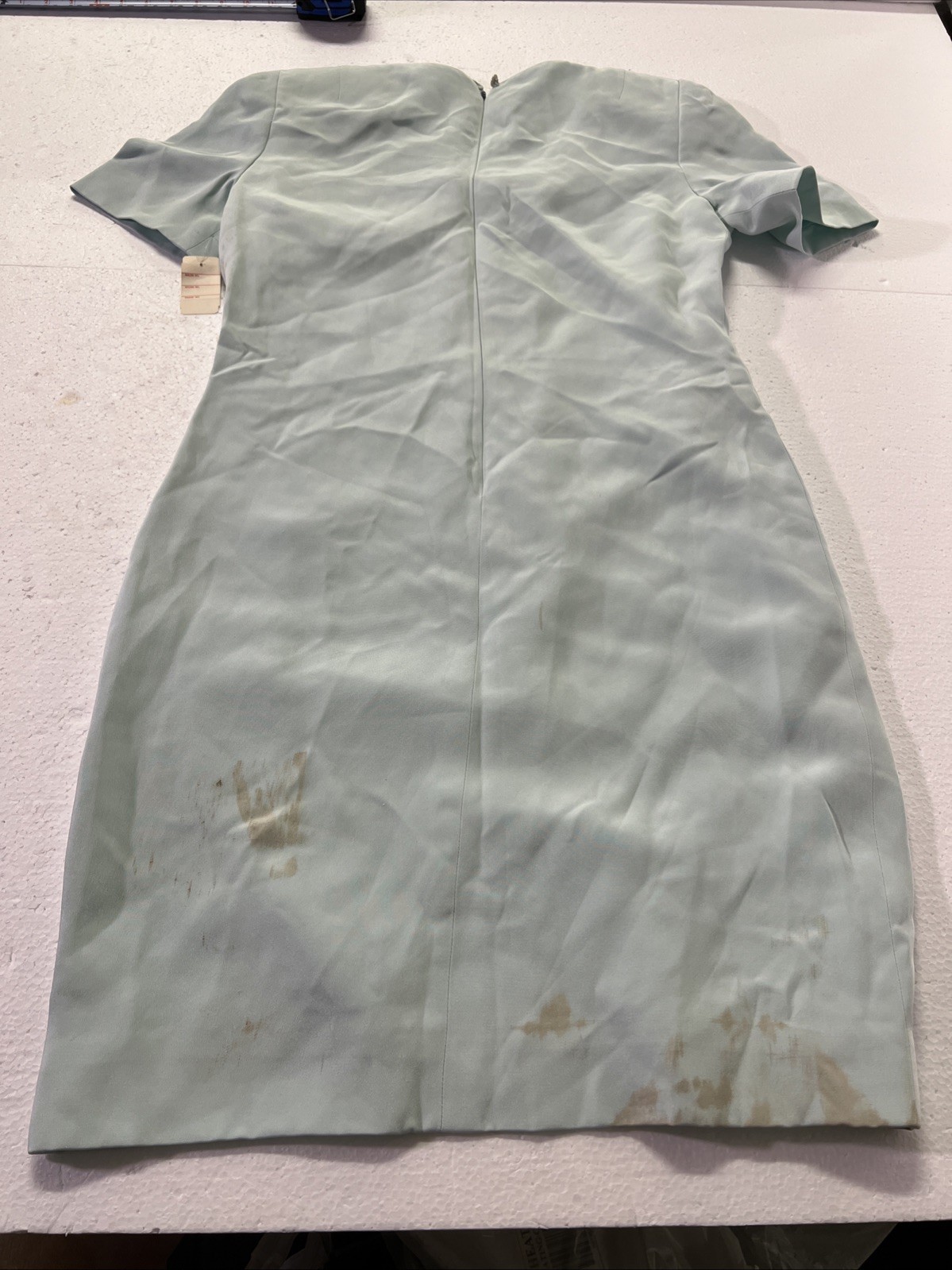 VINTAGE 80’s Saks Fifth Ave David Hayes Dress Flawed Mint Green Silk Sz 6