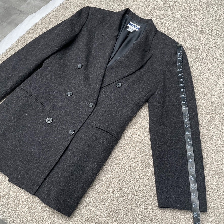 Vintage Pendleton Women’s Black Wool Double Breasted Blazer USA Vintage 12 Tall