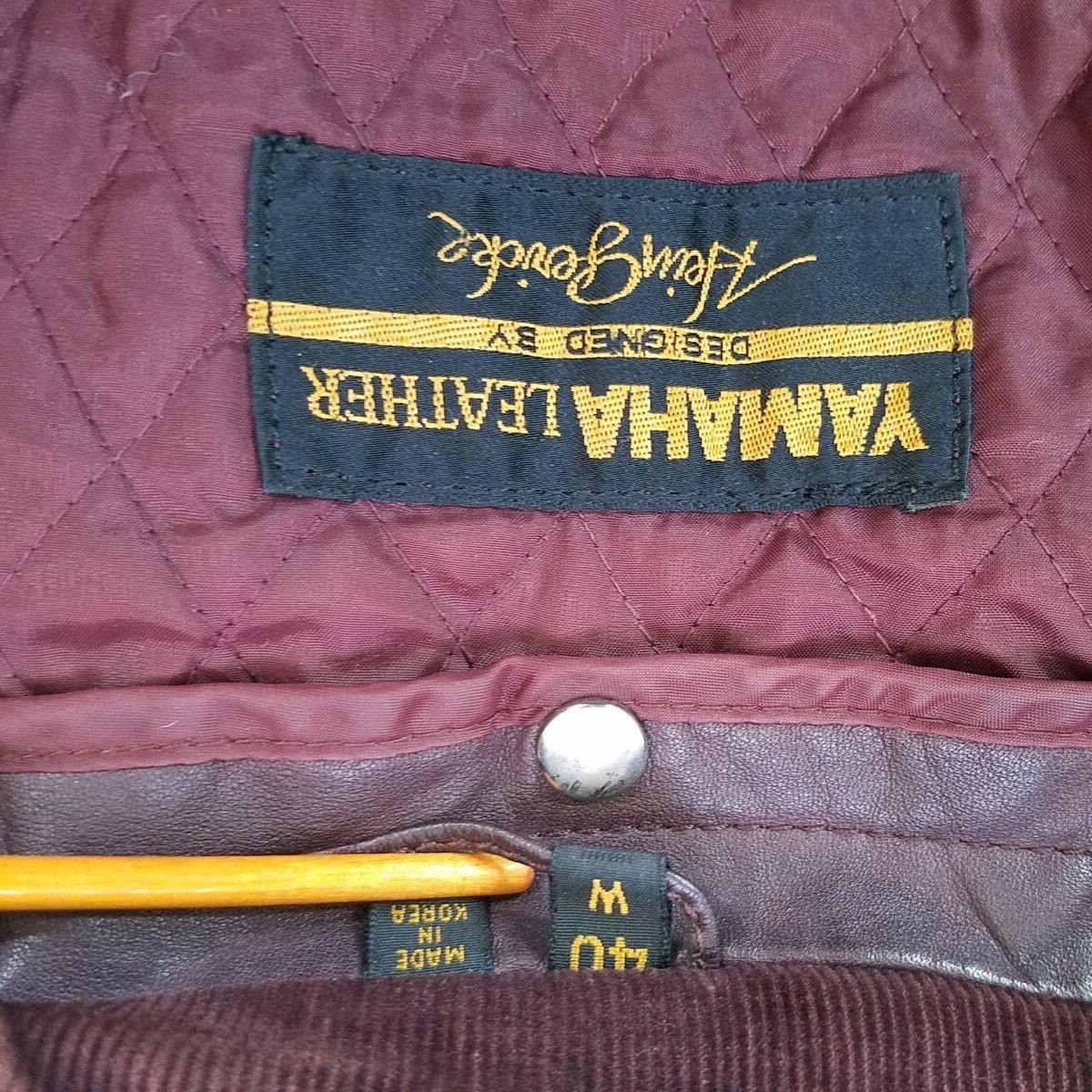 Vtg Womens Size 40 Yamaha Brown Wine Leather Moto Jacket & Liner Hein Gericke