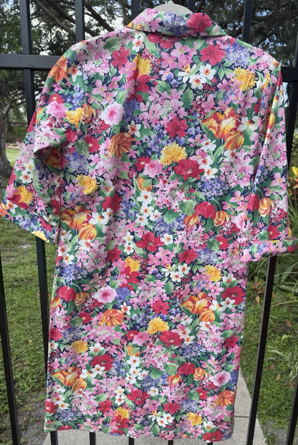 Vintage Dress Margaret Smith Floral 3/4 Sleeves 1970’s Sz 8