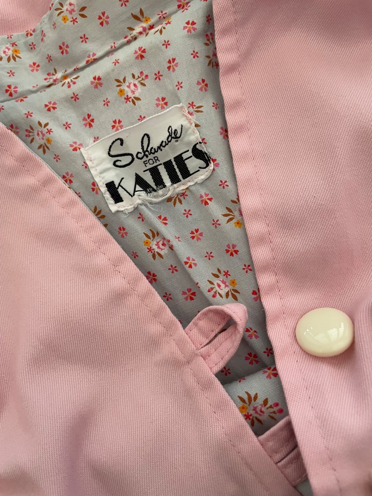 Scharade for Katies Dress VINTAGE Size 12 / 14 Pink Drawstring Buttons Zip F&F