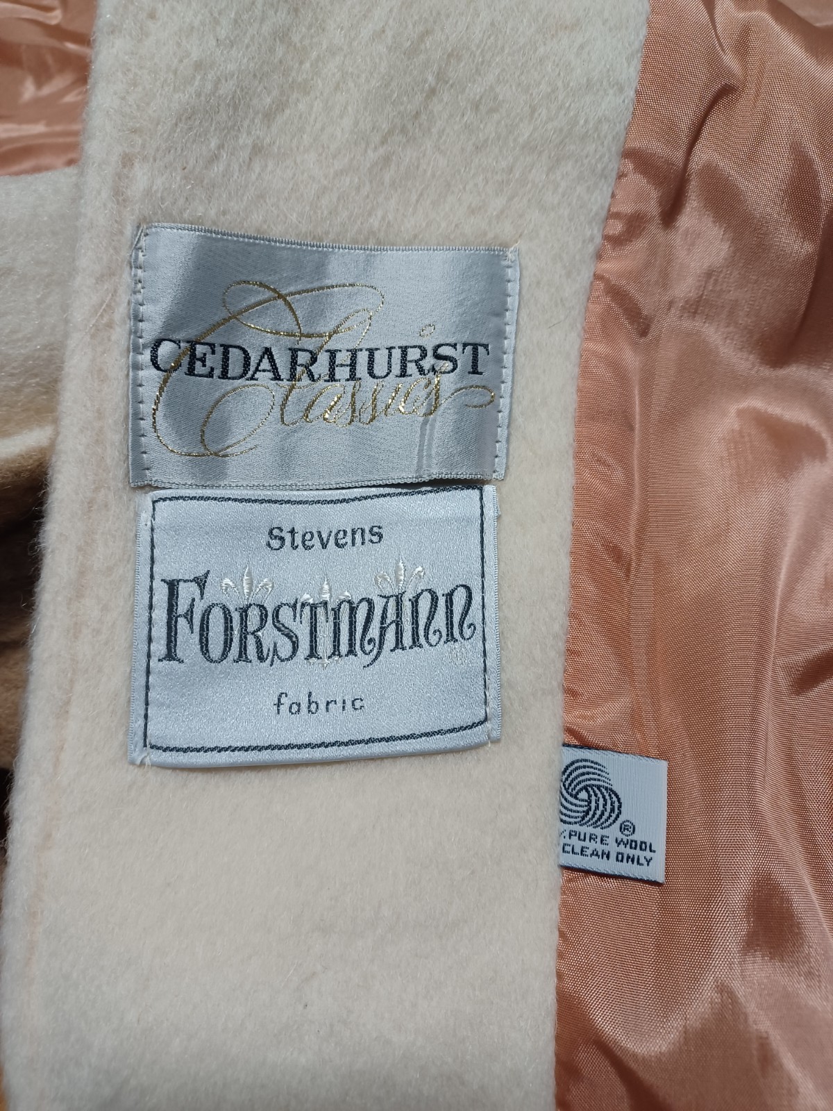 1970s Stevens Forstmann Cedarhurst Full Length Wool Felt Ladies Coat