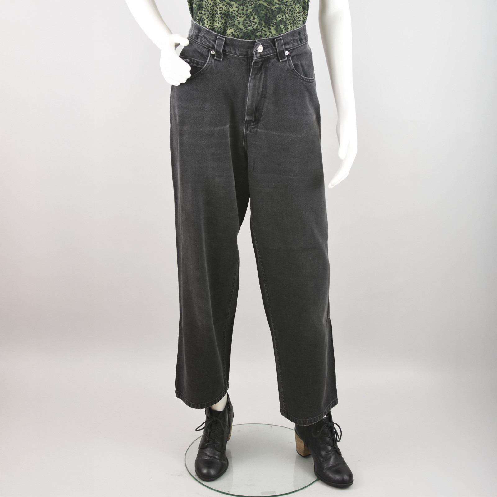 Vintage Lee Riveted Faded Black Back Buckle Jeans, Women’s 30×28