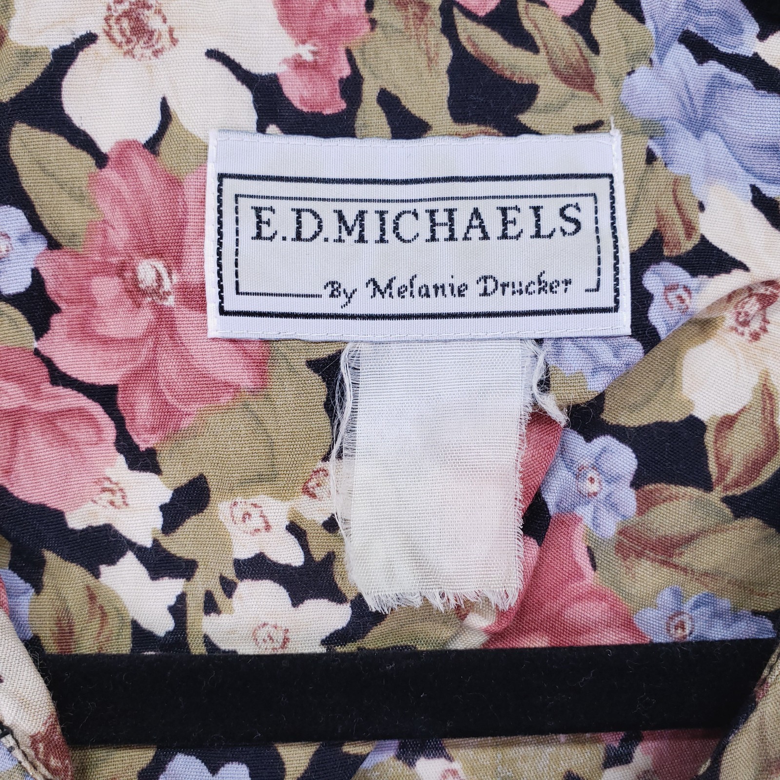 Vintage ED Michaels Melanie Drucker Floral Tea Midi A-line Cottagecore Dress