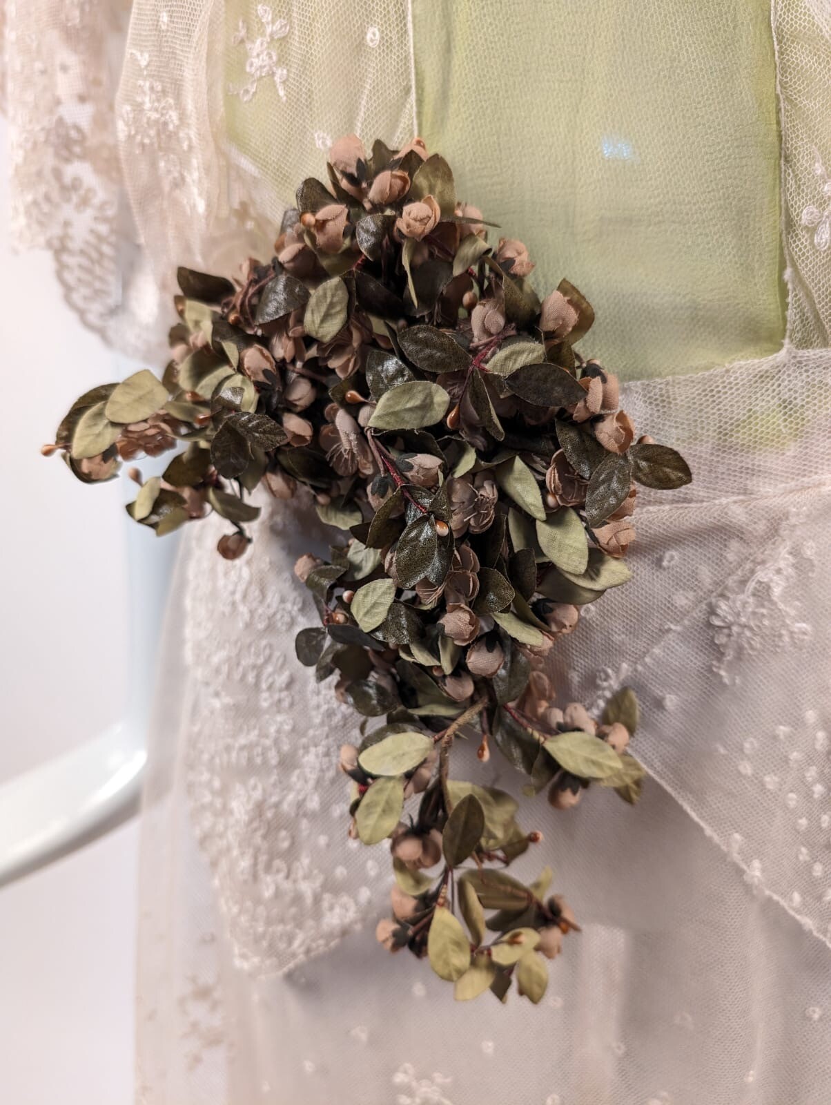 ANTIQUE MID 19TH C ORANGE BLOSSOM CLUSTER FR WEDDING DRESS
