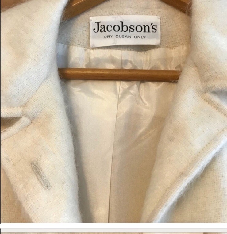 Jacobson By Denise Coat Mohair/Wool Long Vintage Size L Mid-calf Bust 47”