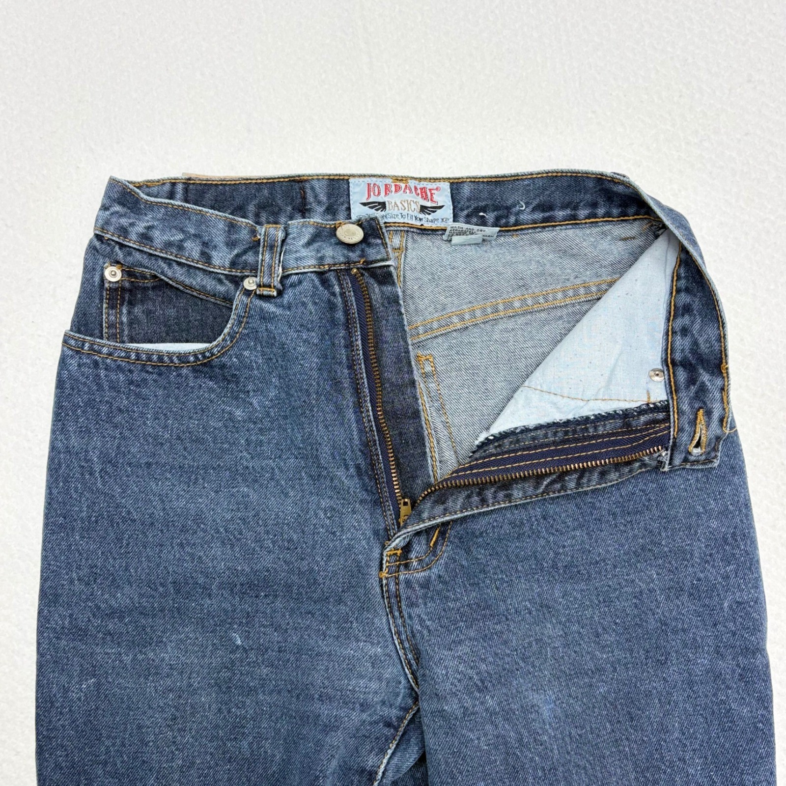 Vintage 90s Jordache Basics High Waisted Straight Leg Mom Jean Dark Wash Sz 9/10