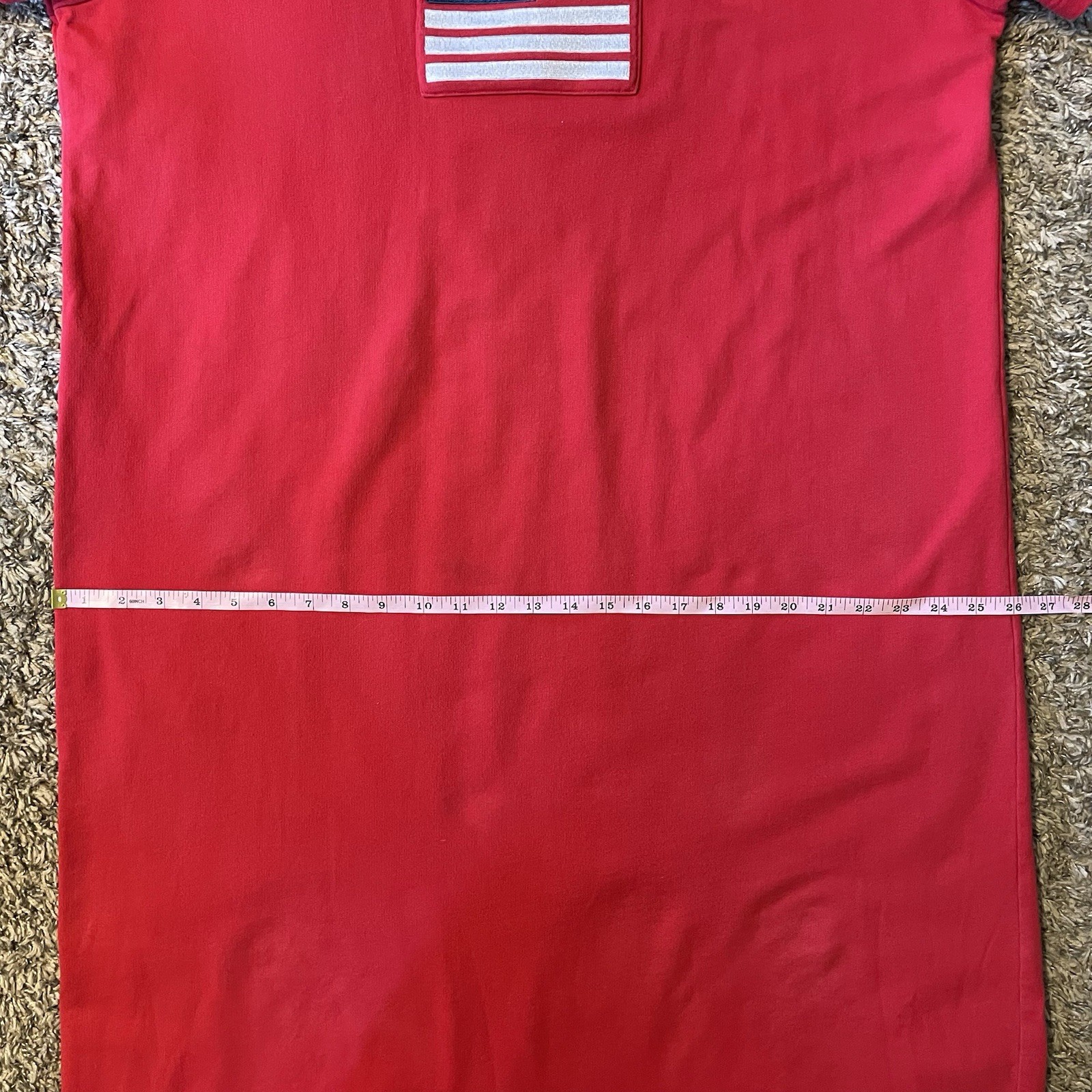 Vintage The Quacker Factory Red Flag Star Embroidered T Shirt Maxi Dress Plus 1X