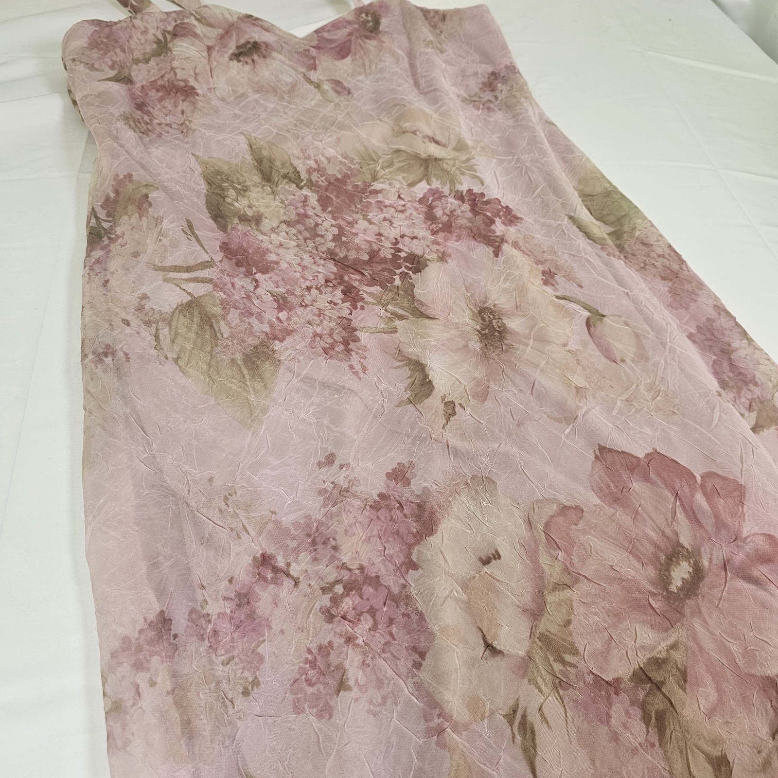 VTG 90s Y2K Fairy Floral Dress R&M Richards Pale Pink Chiffon Appx Sz L Coquette